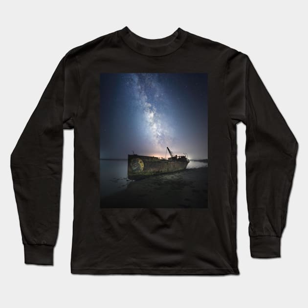 Milky Way Long Sleeve T-Shirt by cagiva85